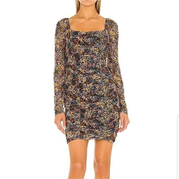 BCBGeneration Dresses & Skirts - BCBGeneration Women's Size S Multi Color Floral Knit Mesh Square Neck Dress
